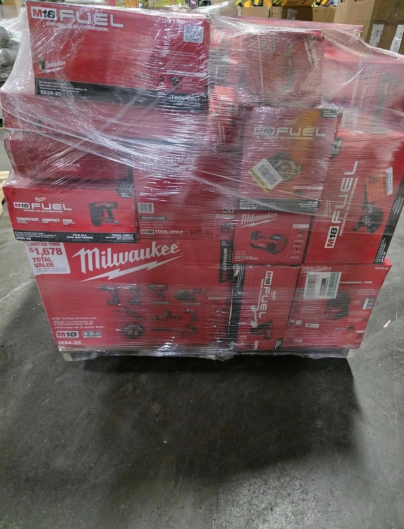 Brand New Milwaukee Power Tools Wholesale Pallet — 70 Units